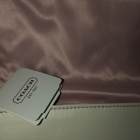 NWT Authentic Coach Purse Woven Leather Cream - Picture 5 of 12